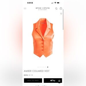 Alice + Olivia Amber Collared Vest